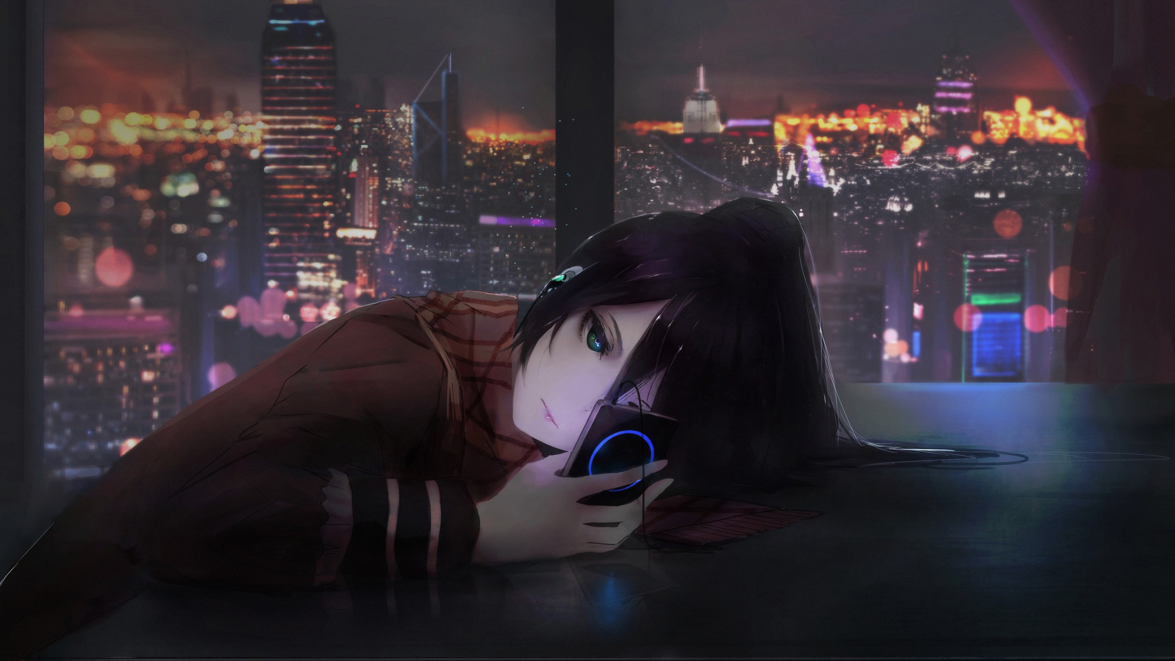 Anime Girl At Night Wallpapers