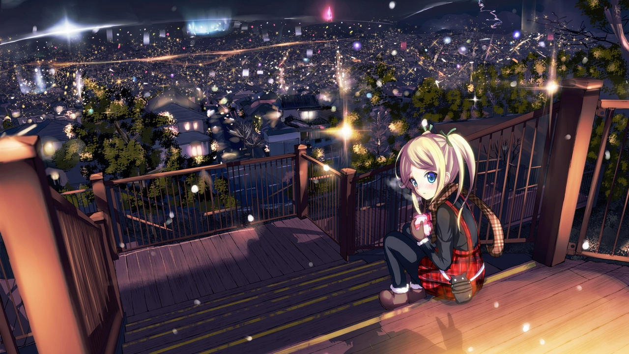 Anime Girl At Night Wallpapers