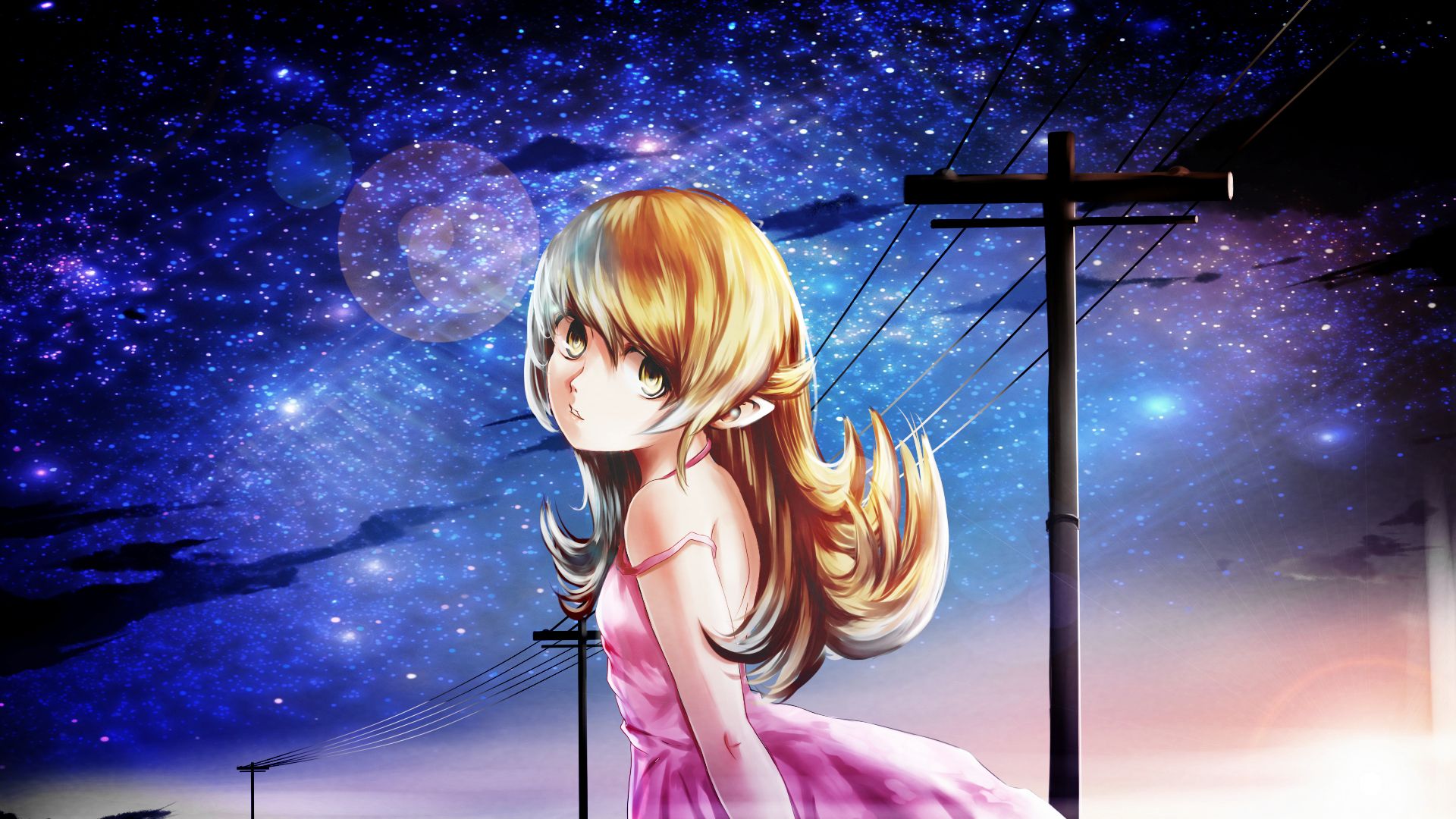 Anime Girl At Night Wallpapers