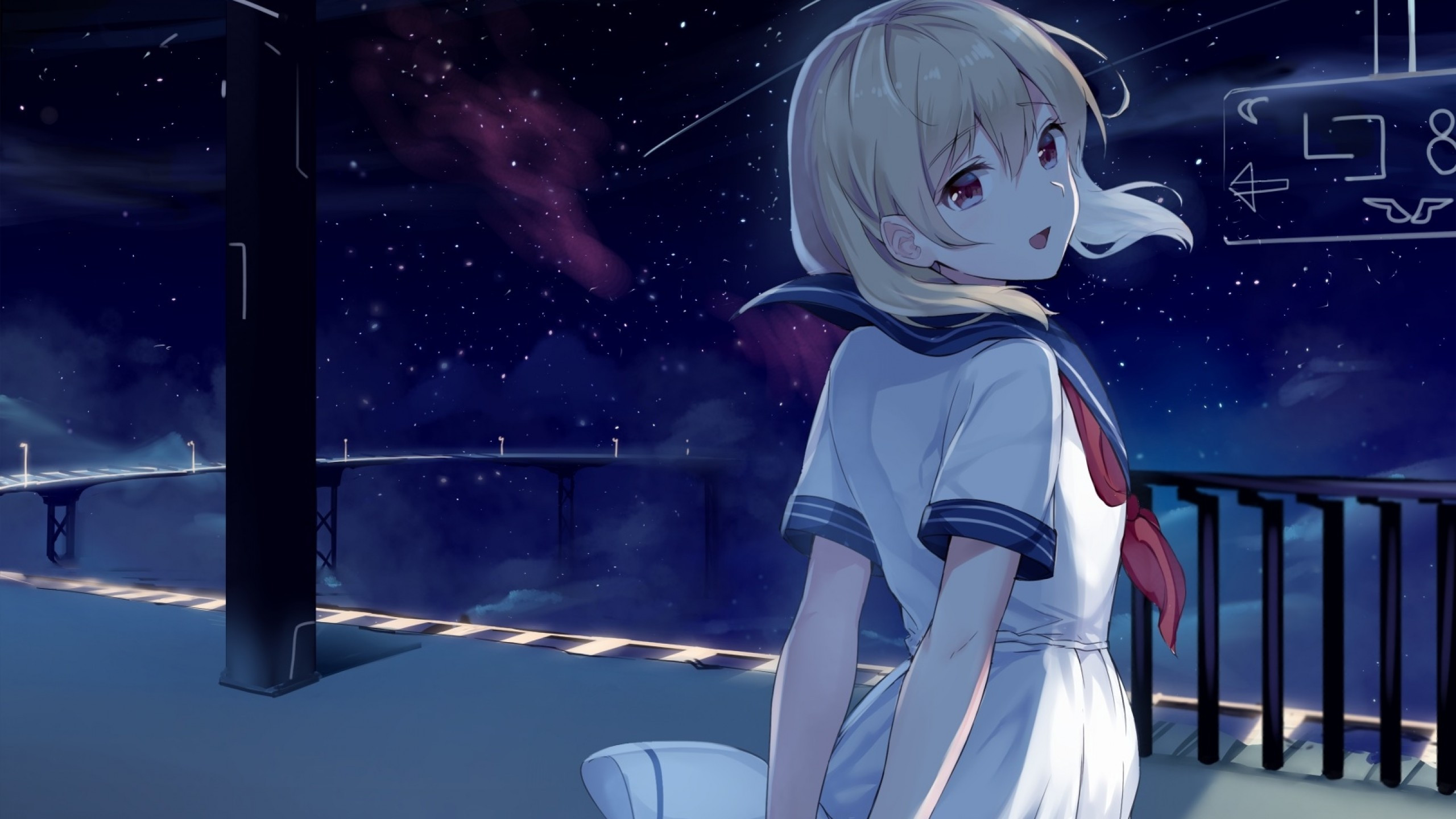 Anime Girl At Night Wallpapers