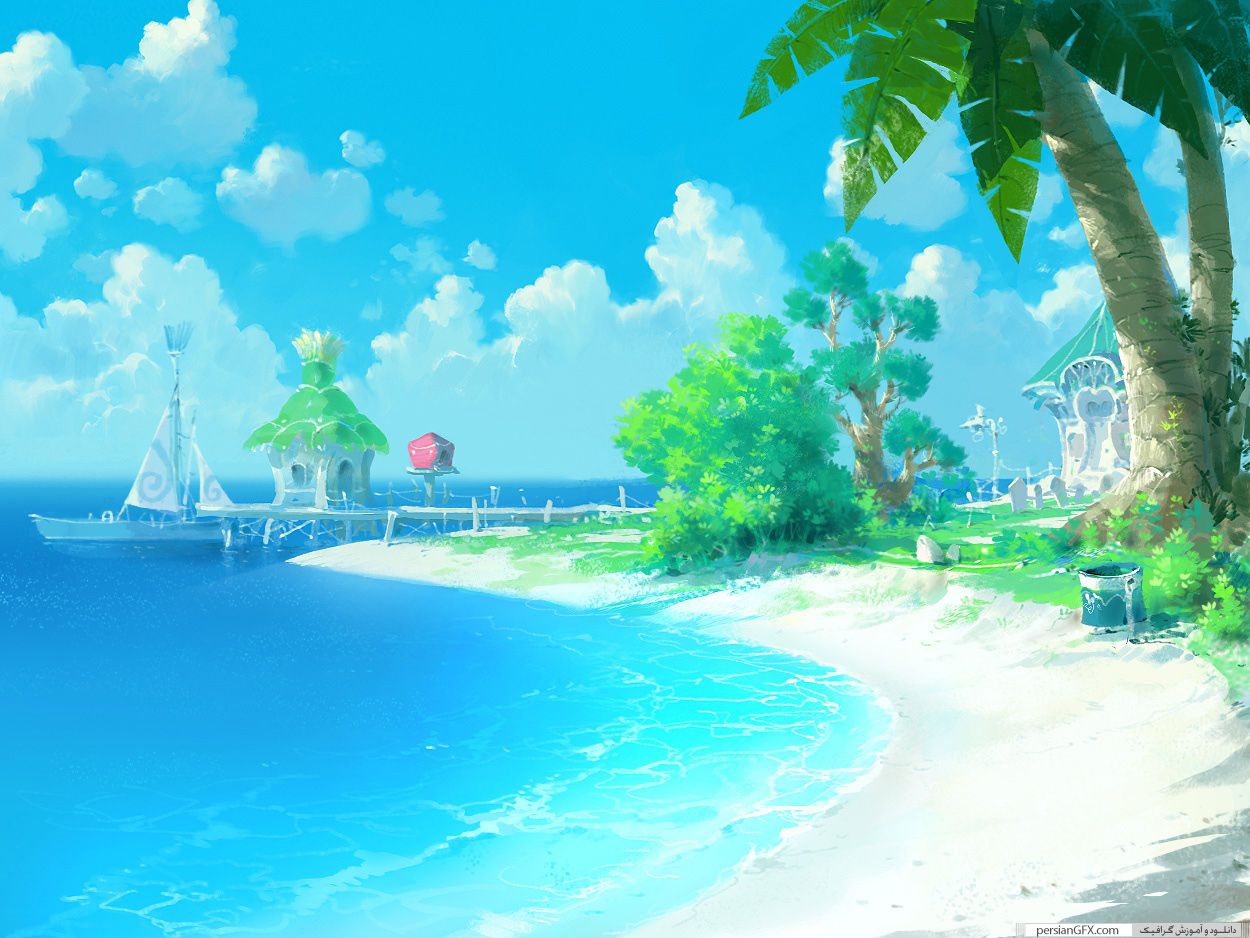 Anime Girl At The Seaside Wallpapers