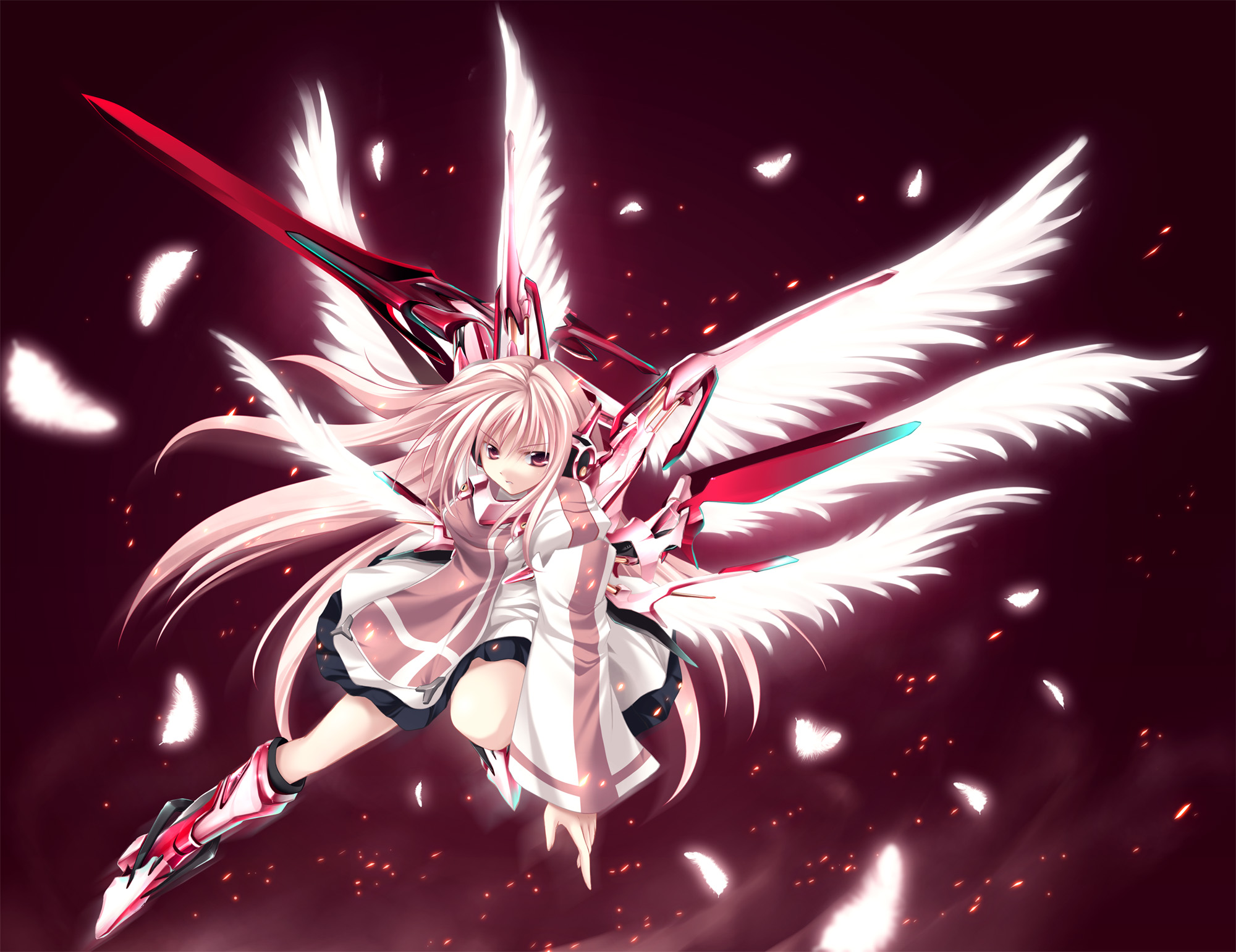 Anime Girl Black Wings Wallpapers