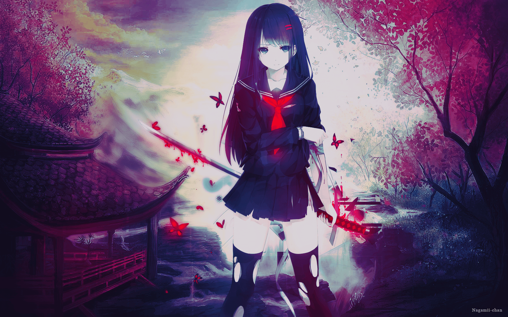 Anime Girl Bloody Hd Wallpapers