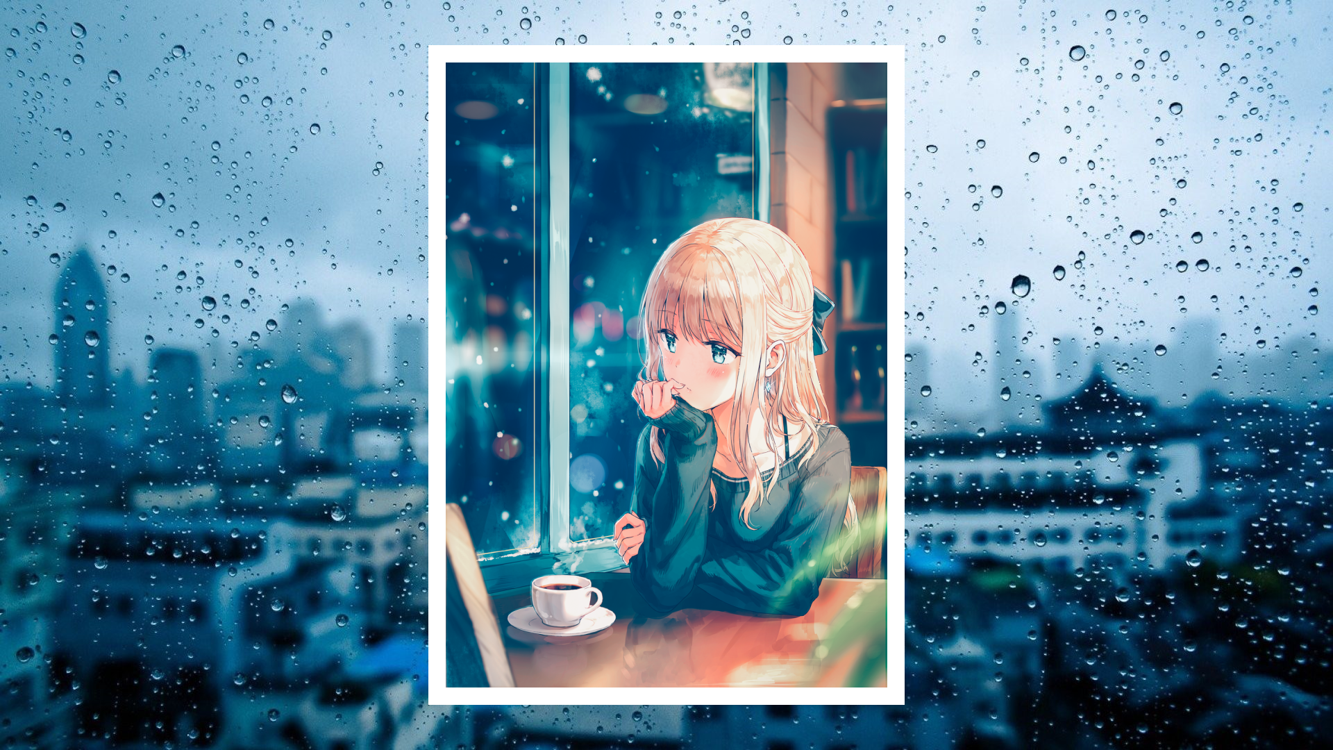 Anime Girl Drink Coffee Wallpapers