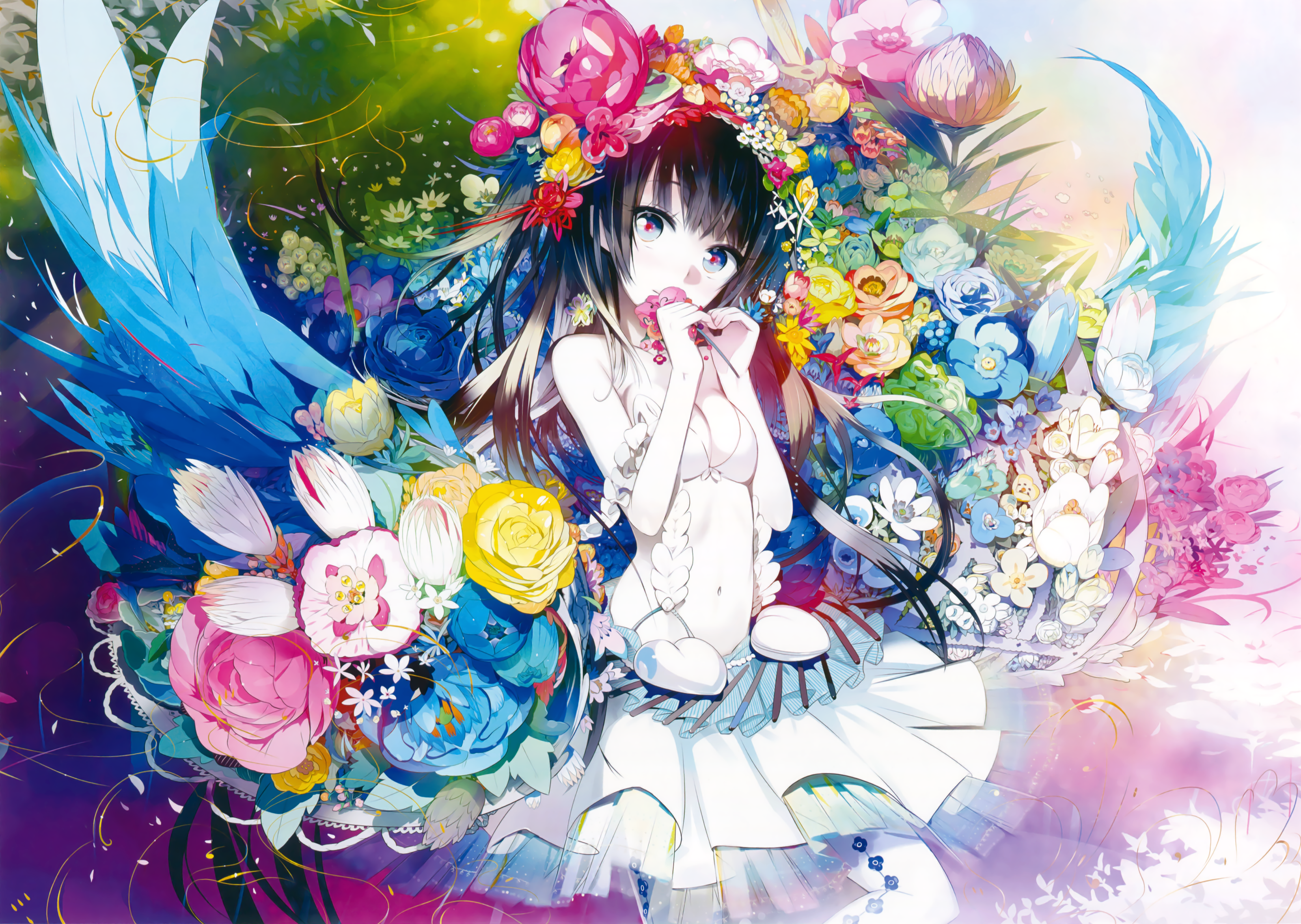 Anime Girl Flowers Wallpapers