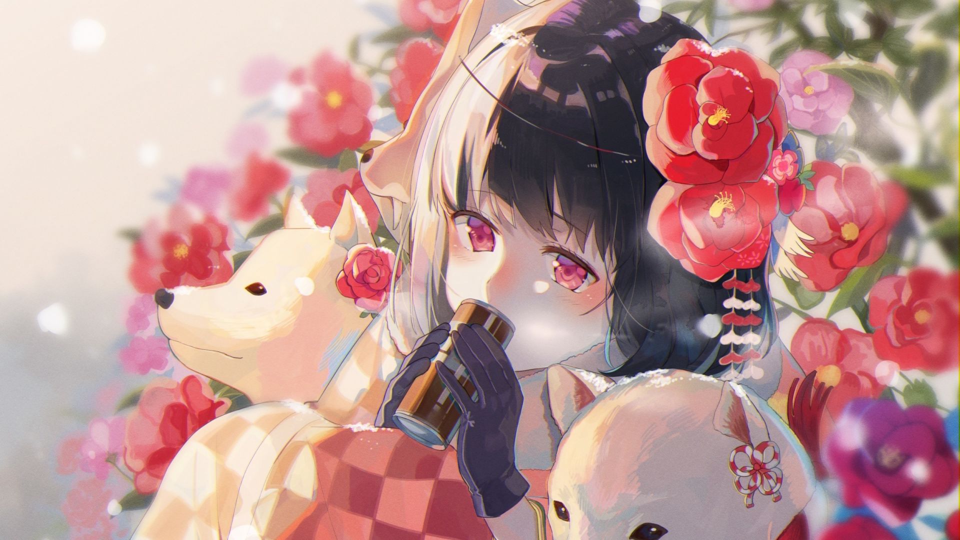 Anime Girl Flowers Wallpapers