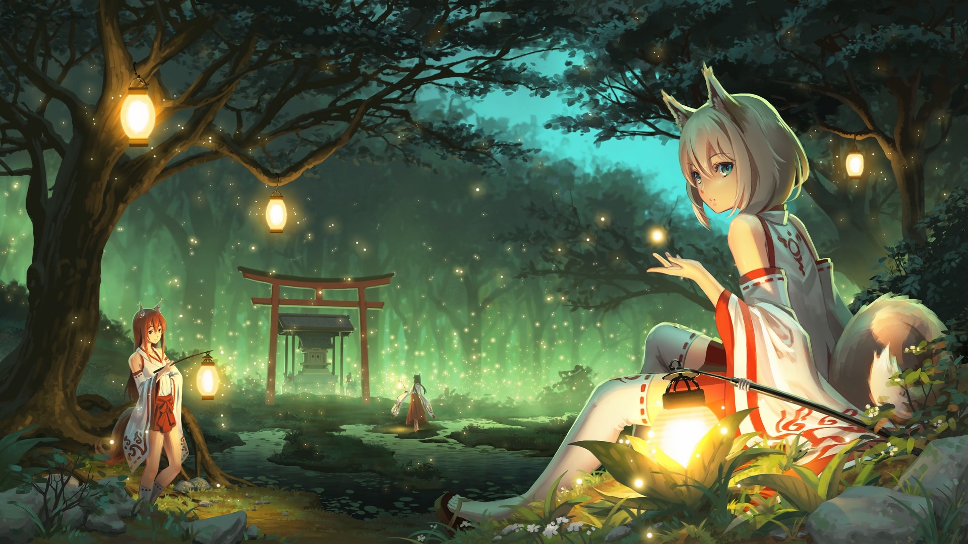 Anime Girl In Forest Wallpapers