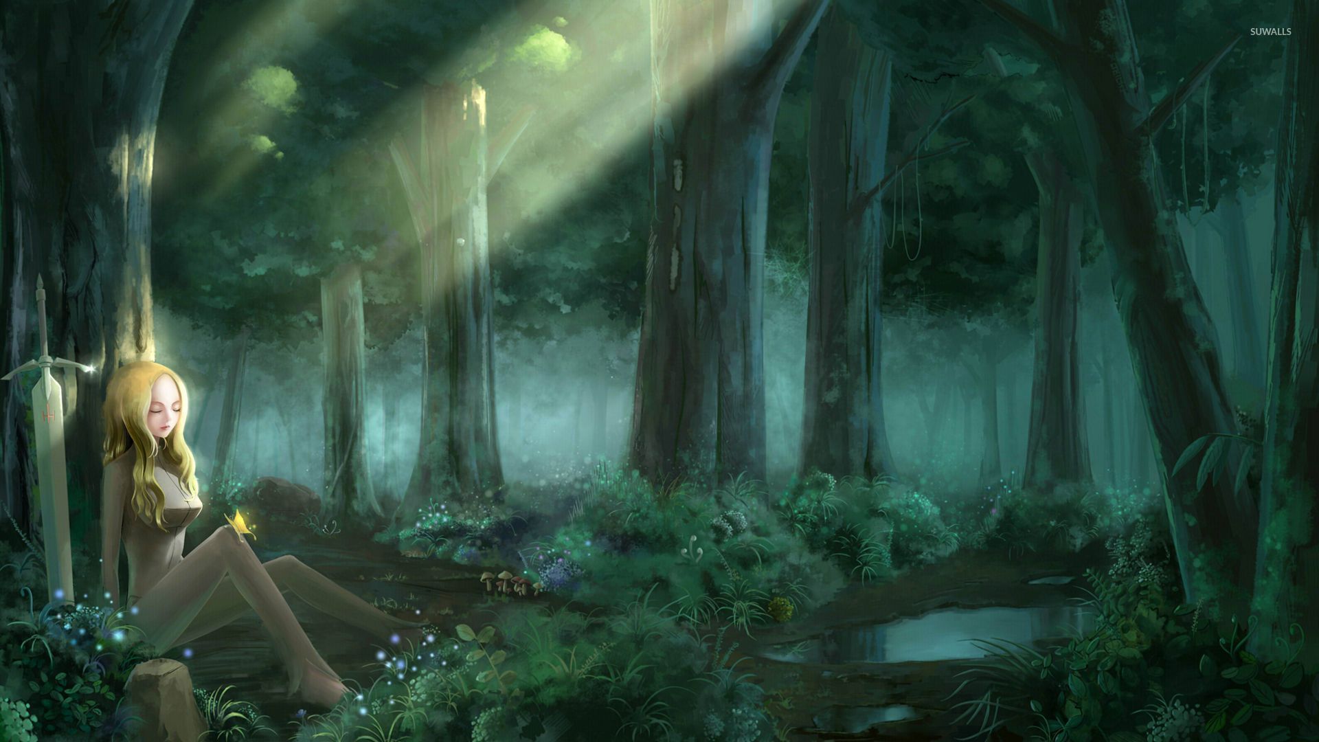 Anime Girl In Forest Wallpapers