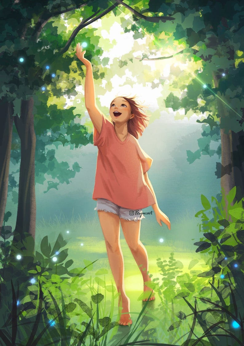 Anime Girl In Forest Wallpapers