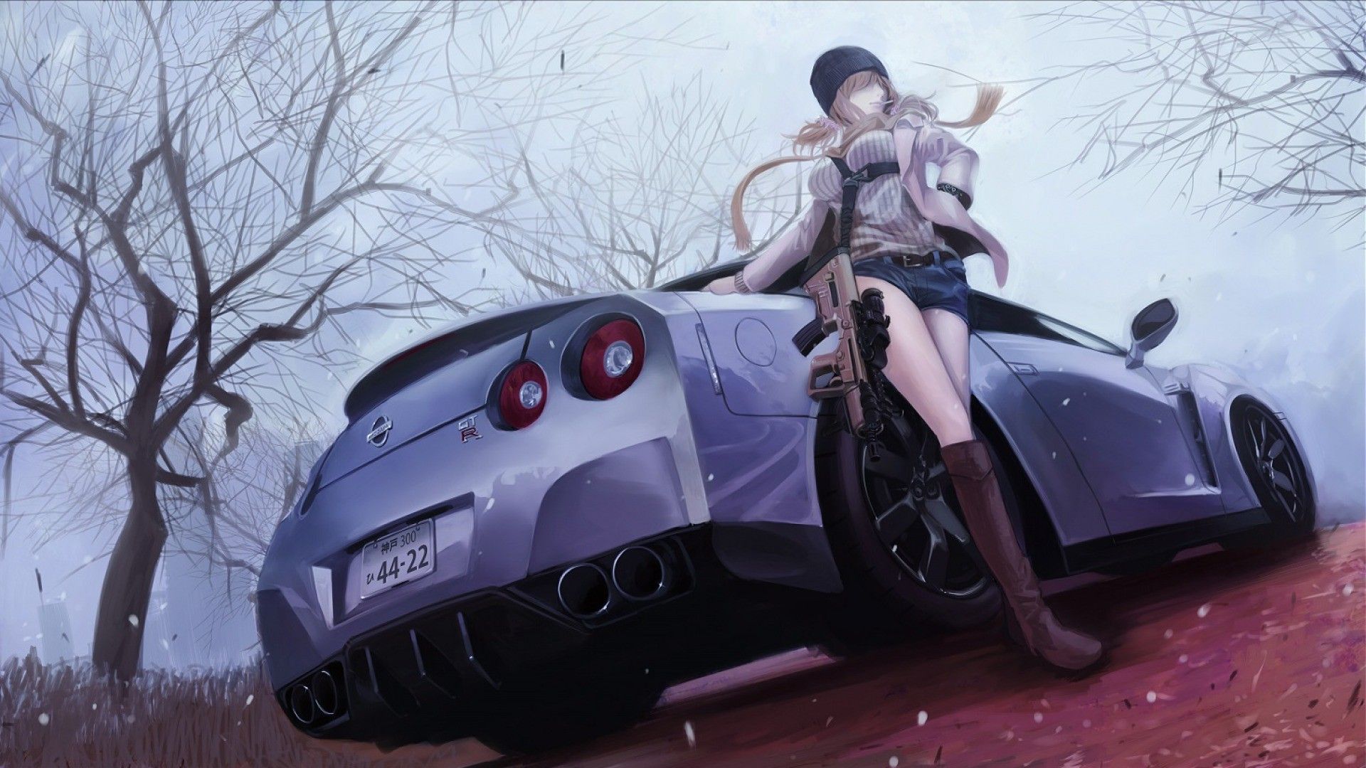 Anime Girl In Police Car Wallpapers