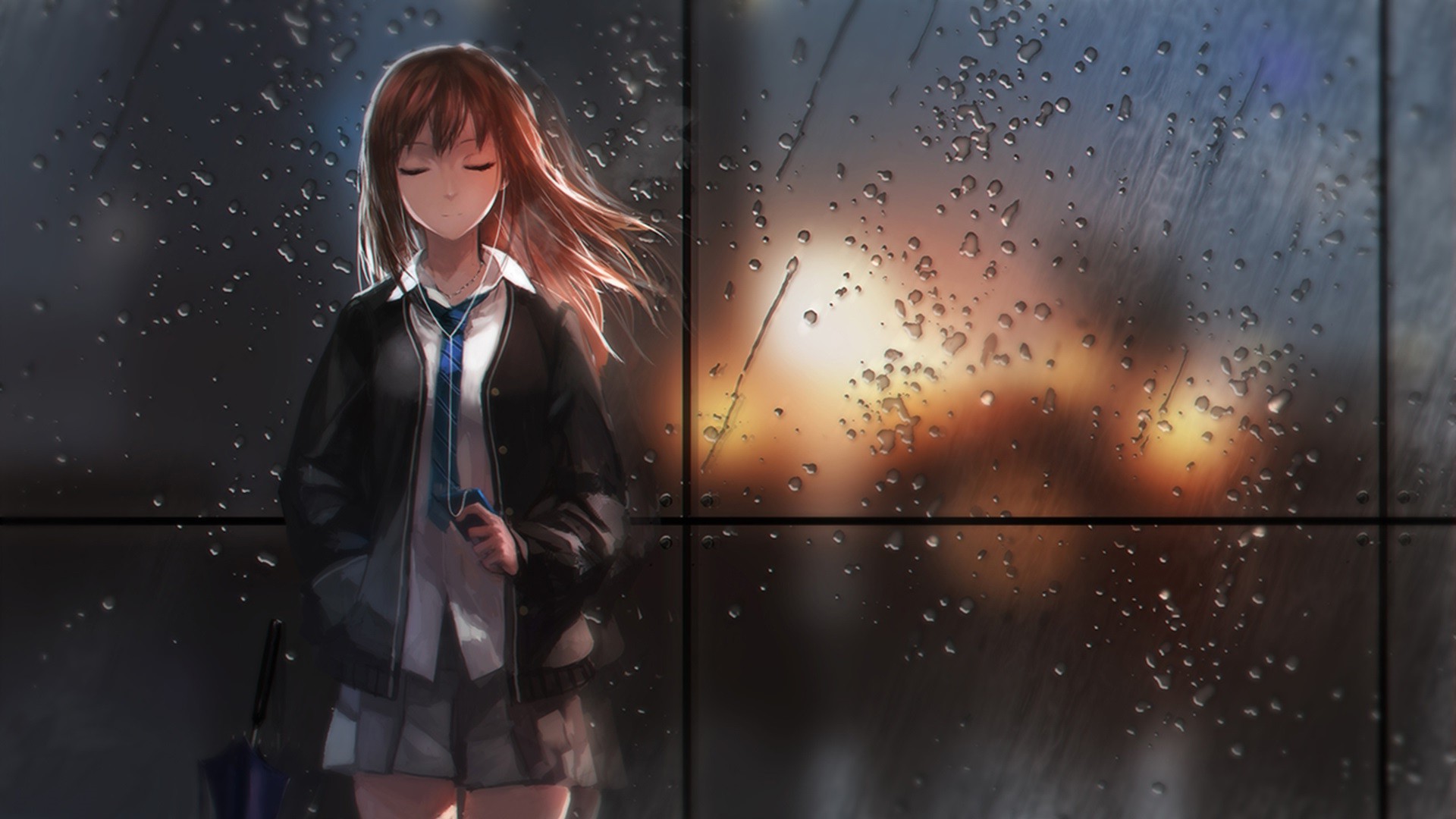 Anime Girl In Rain Wallpapers