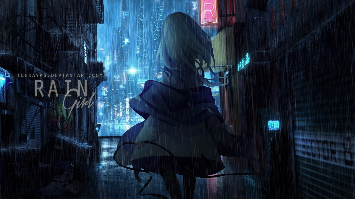 Anime Girl In Rain Wallpapers