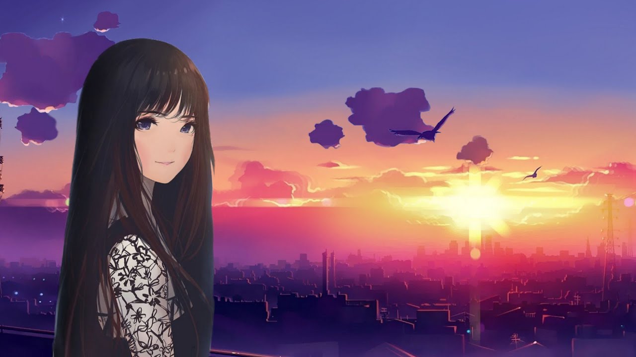 Anime Girl In Sunset Wallpapers