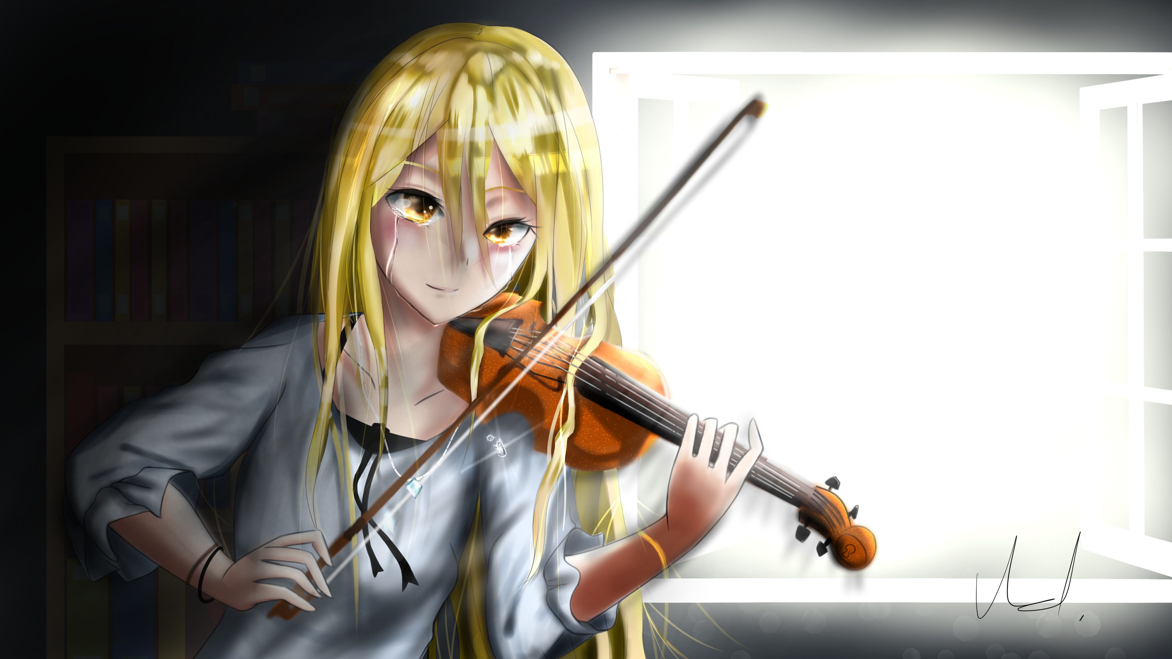 Anime Girl Playing Violin Wallpapers