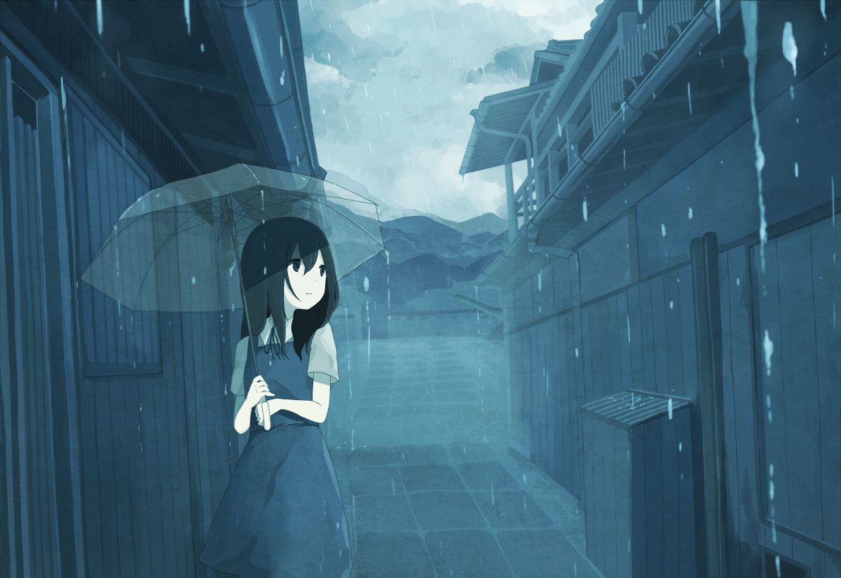 Anime Girl Sad Rain Wallpapers