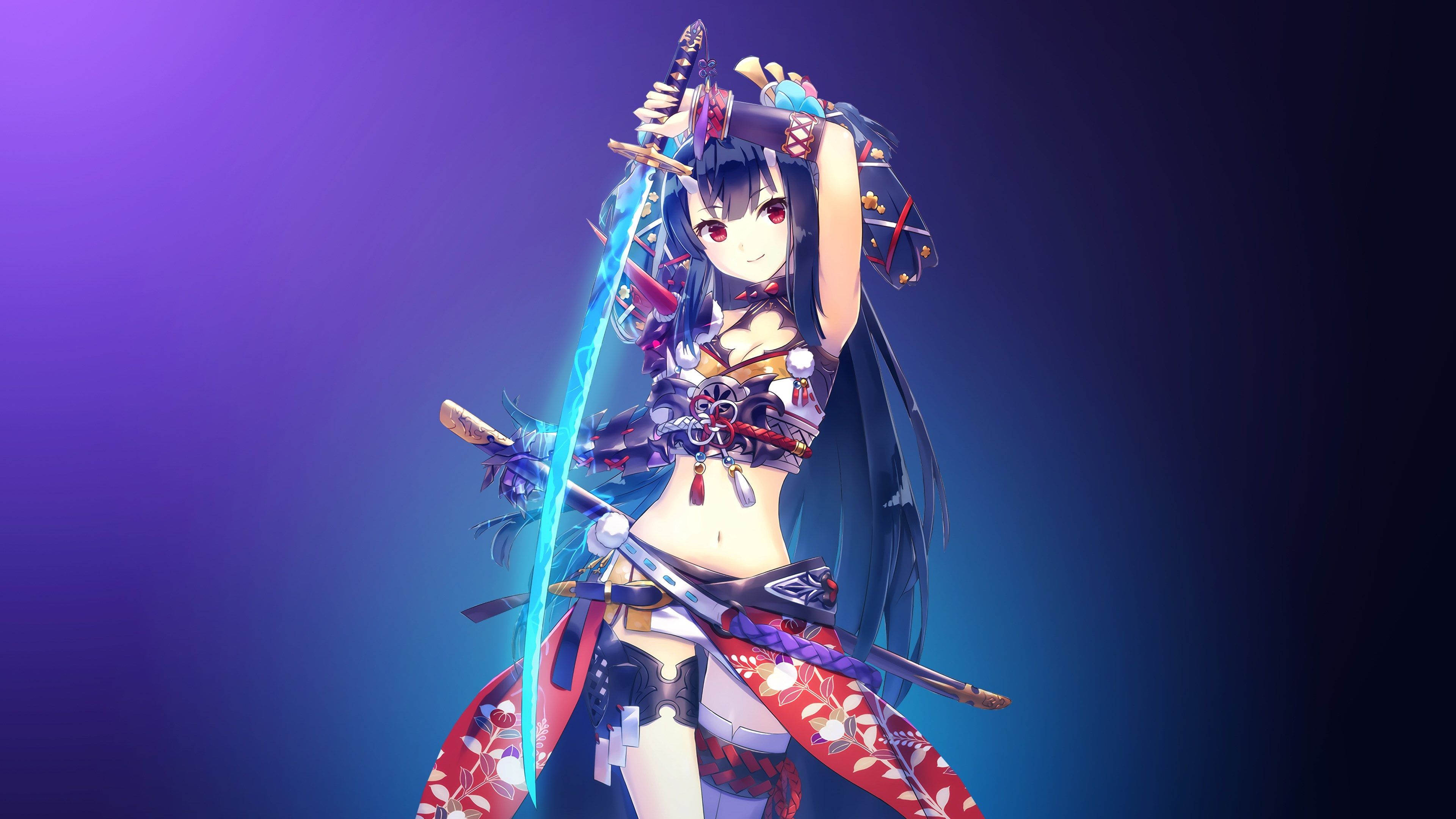 Anime Girl Warrior 4K Wallpapers