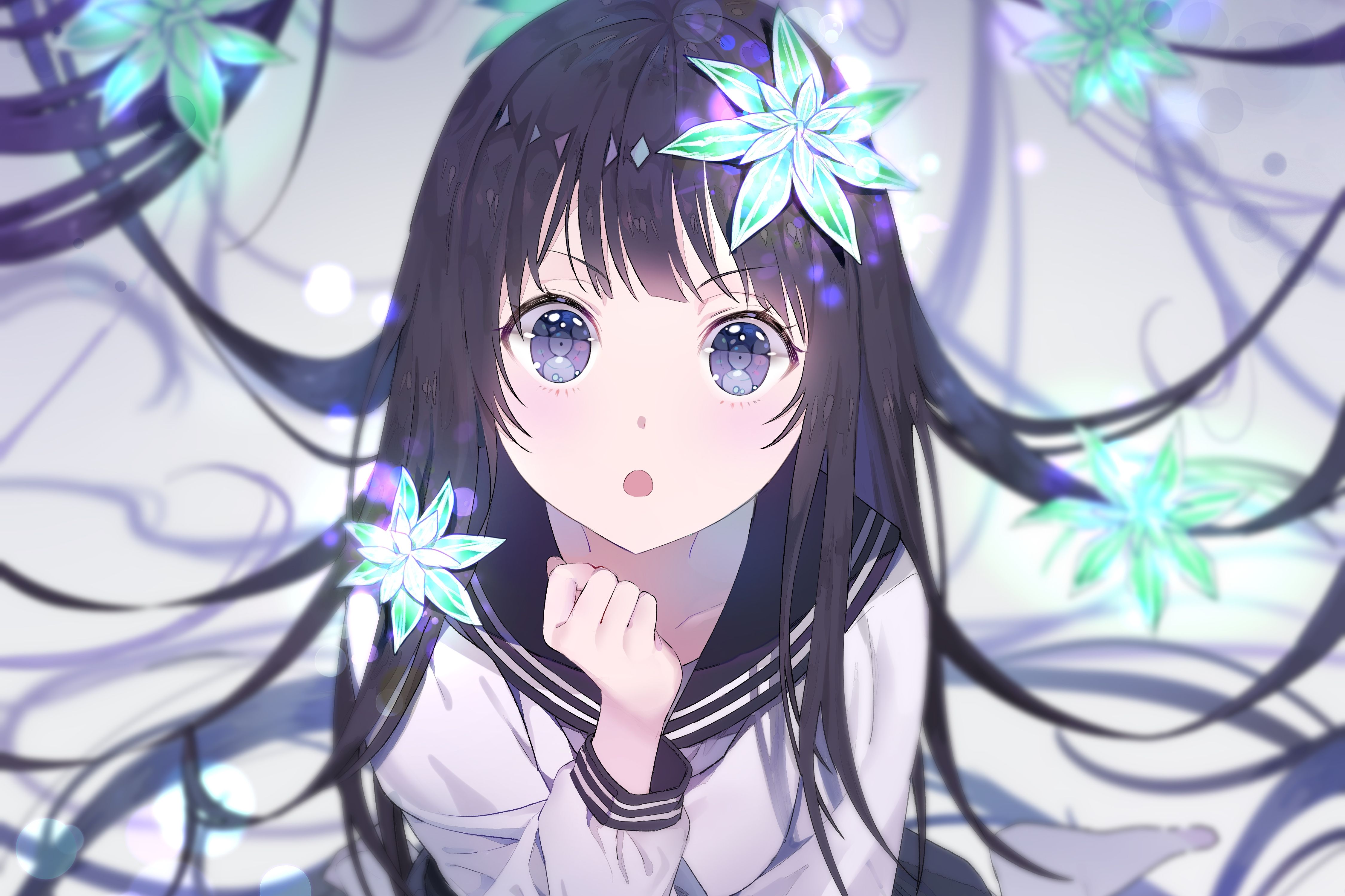 Anime Girl With Black Hair Wallpapers