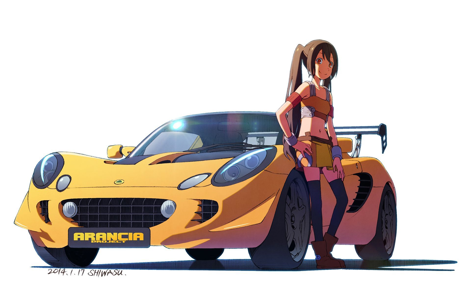 Anime Girl With Car Wallpapers