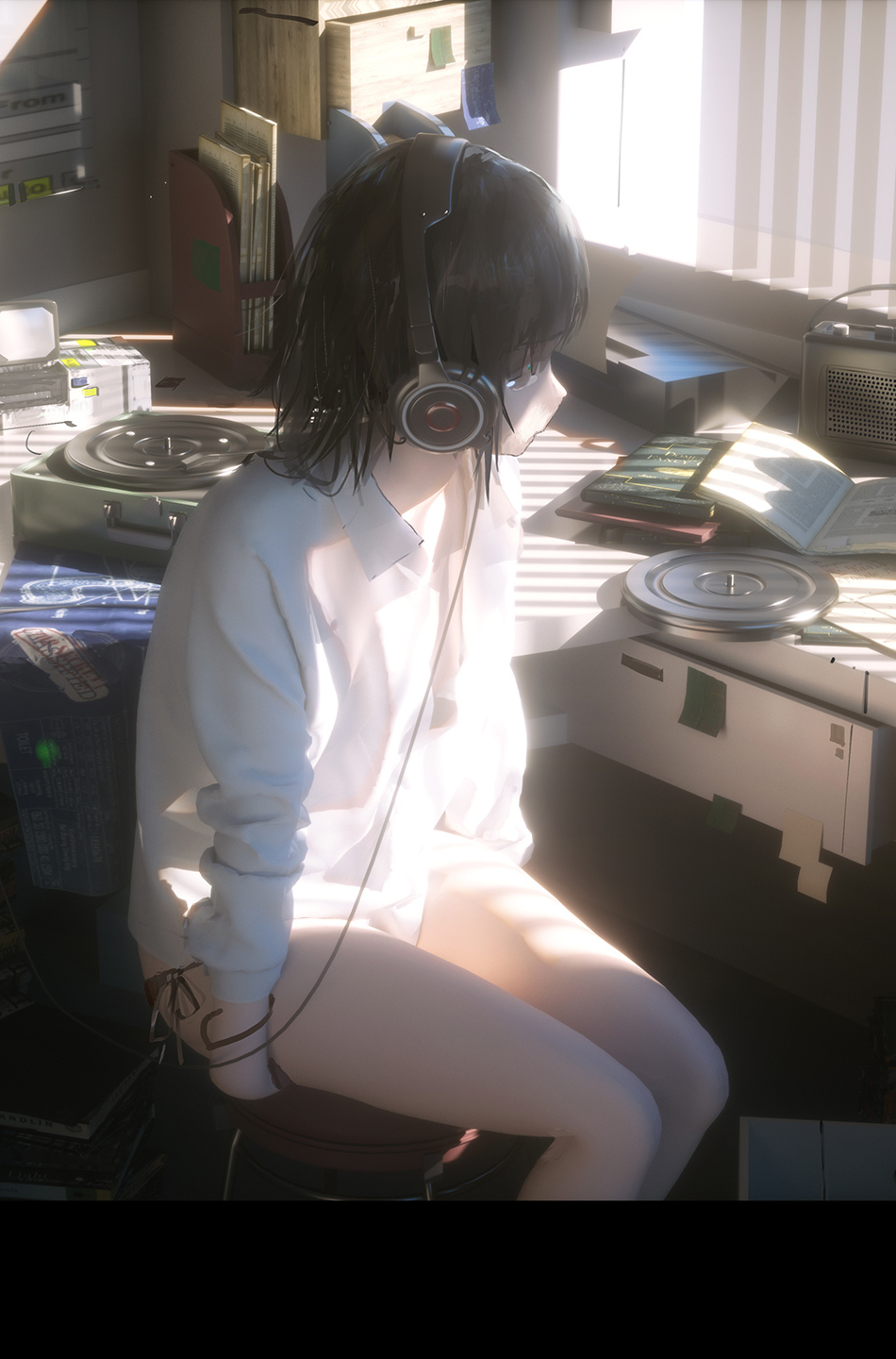 Anime Girl With Headphones Wallpapers