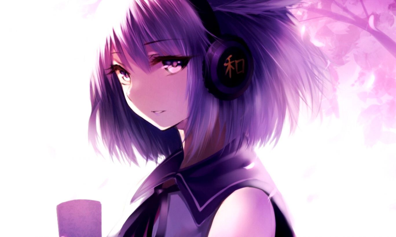 Anime Girl With Purple Hair Wallpapers