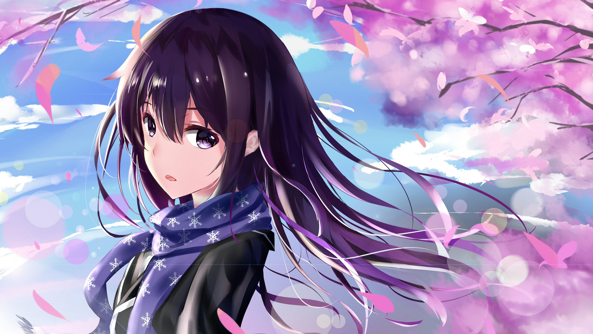 Anime Girl With Purple Hair Wallpapers