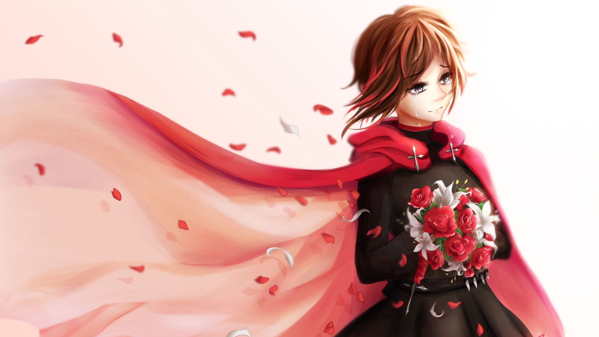 Anime Girl With Rose Wallpapers