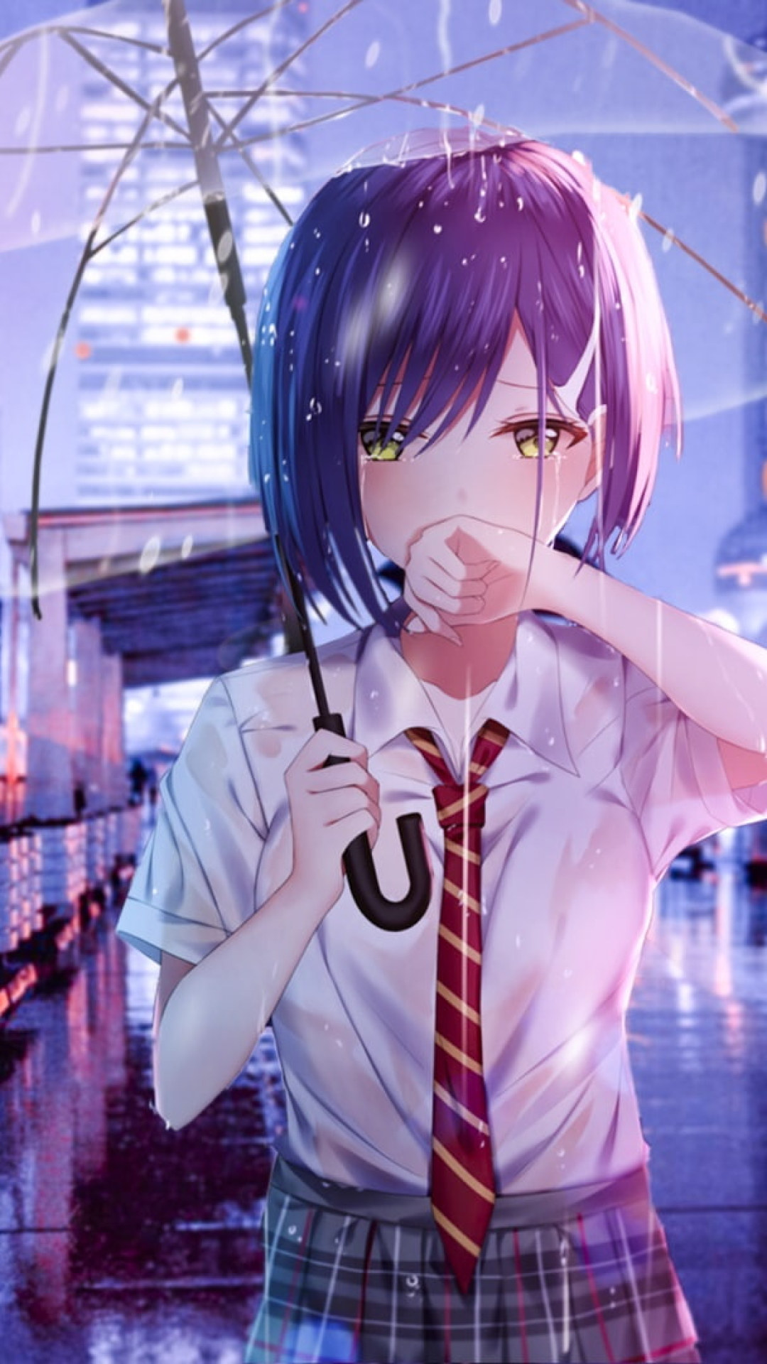 Anime Girl With Umbrella In Rain Wallpapers