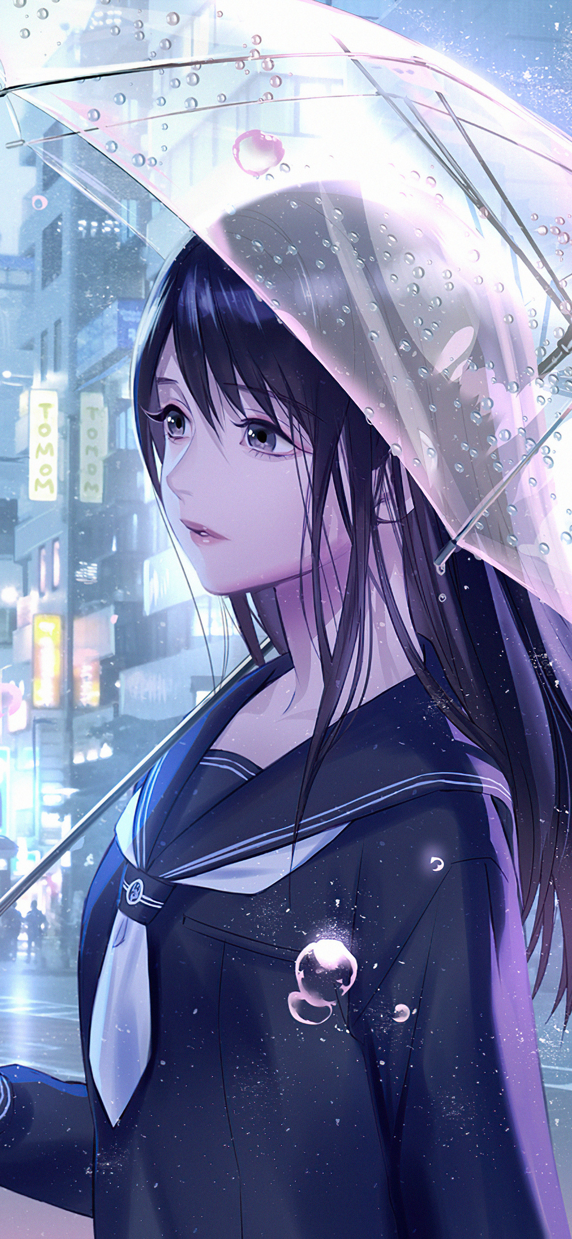 Anime Girl With Umbrella In Rain Wallpapers