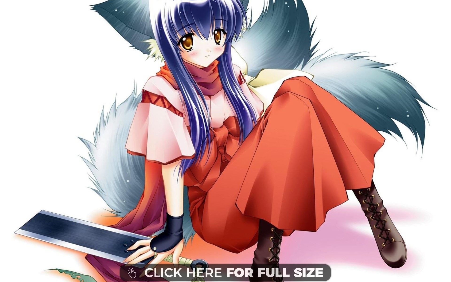 Anime Girl With Wolf Ears Wallpapers