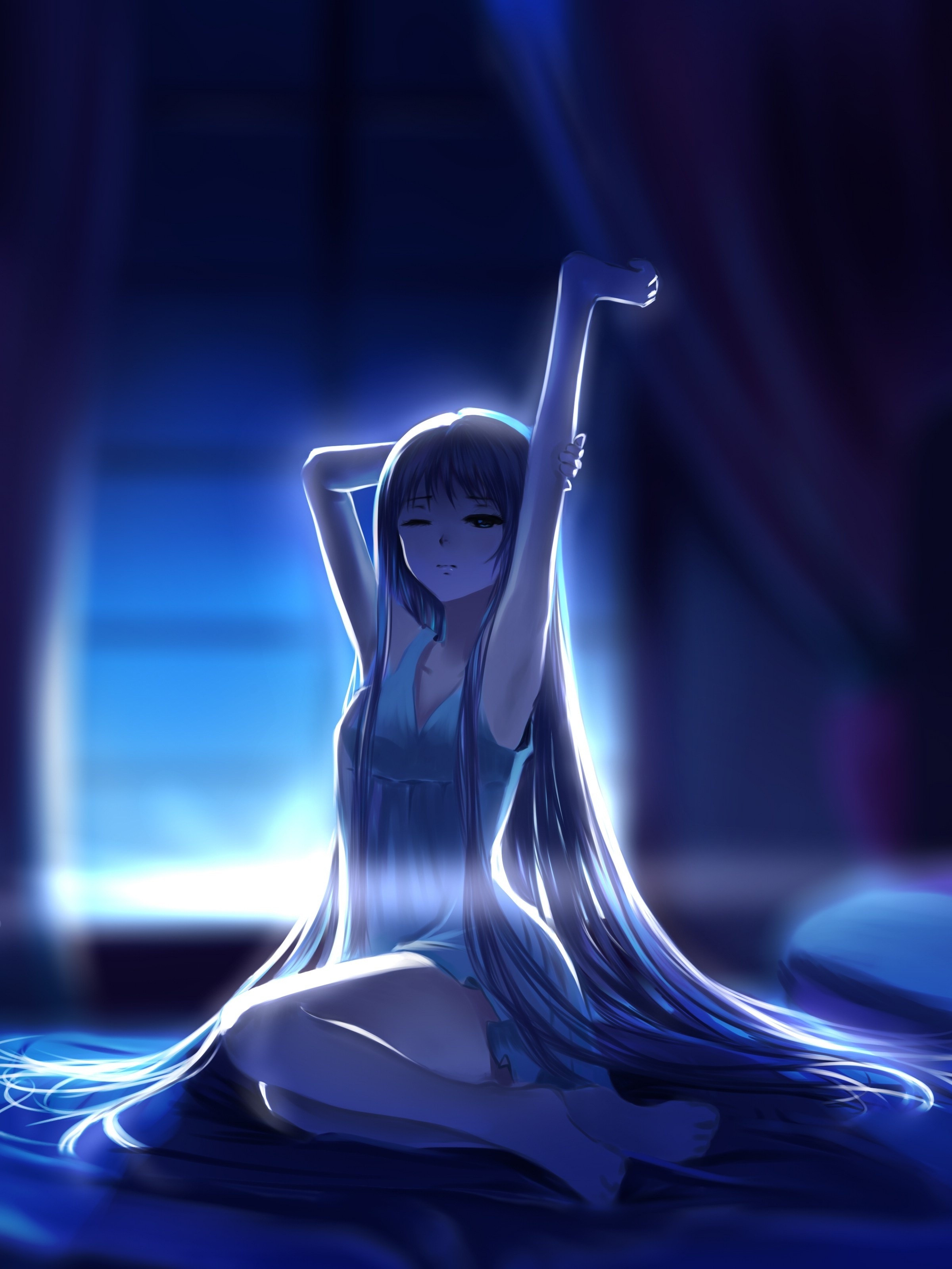 Anime Girls Tired Wallpapers