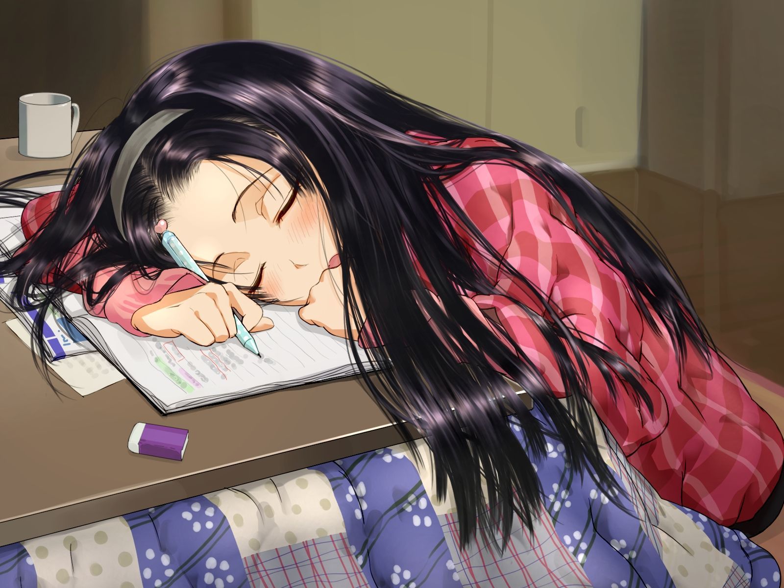 Anime Girls Tired Wallpapers