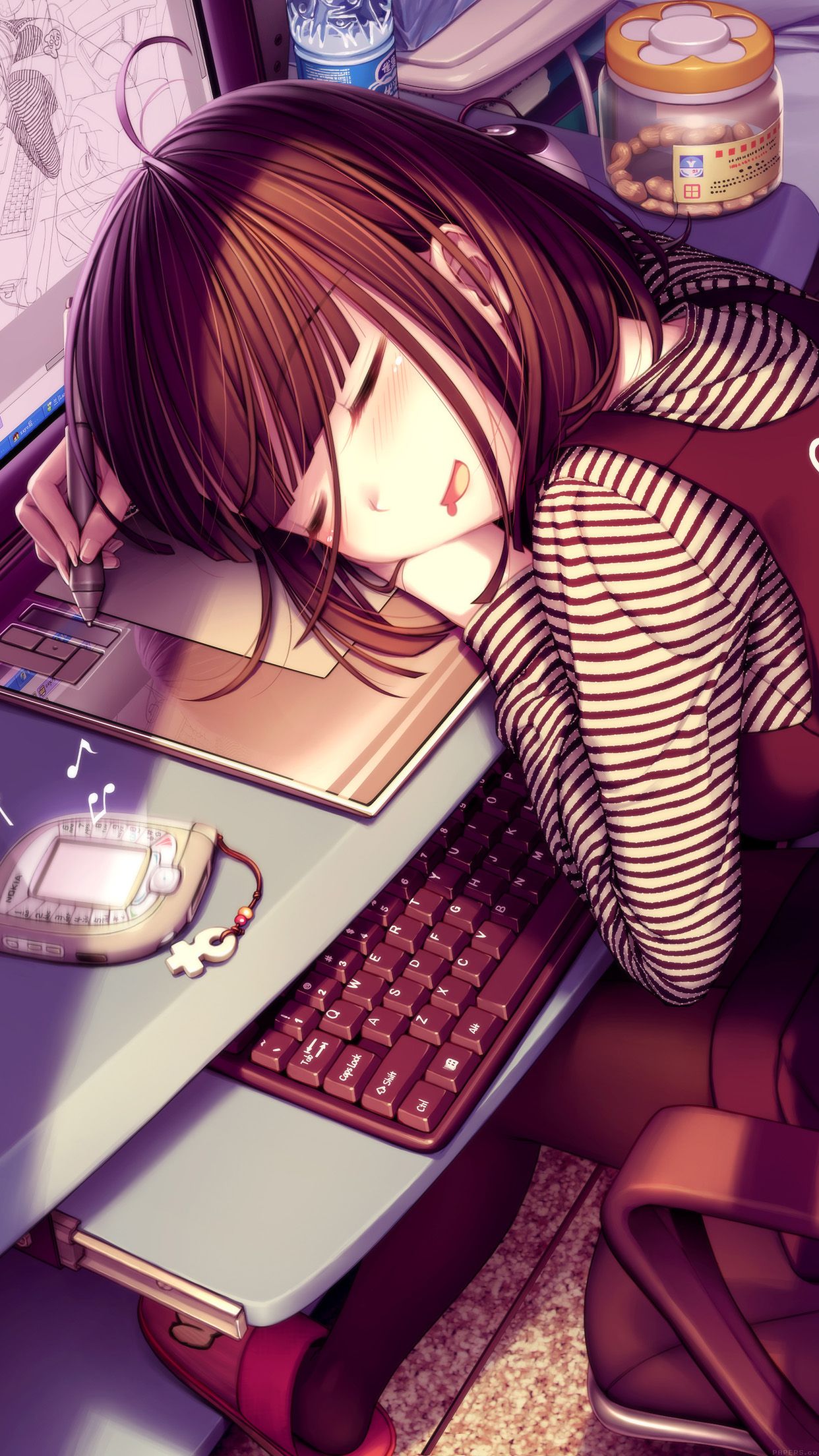 Anime Girls Tired Wallpapers
