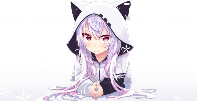 Anime Girls With Hoodies Wallpapers