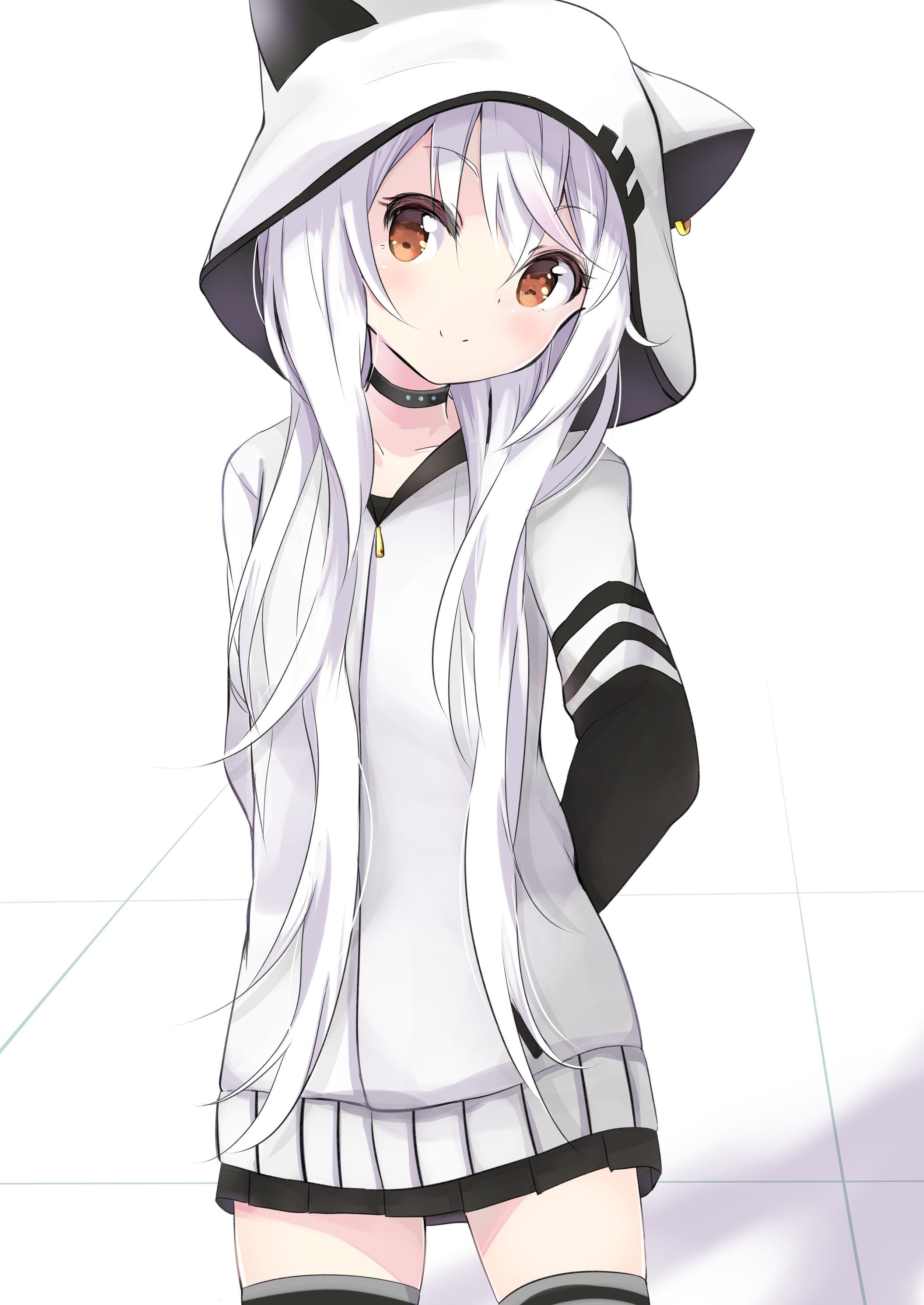 Anime Girls With Hoodies Wallpapers