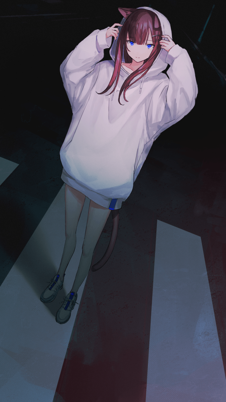 Anime Girls With Hoodies Wallpapers