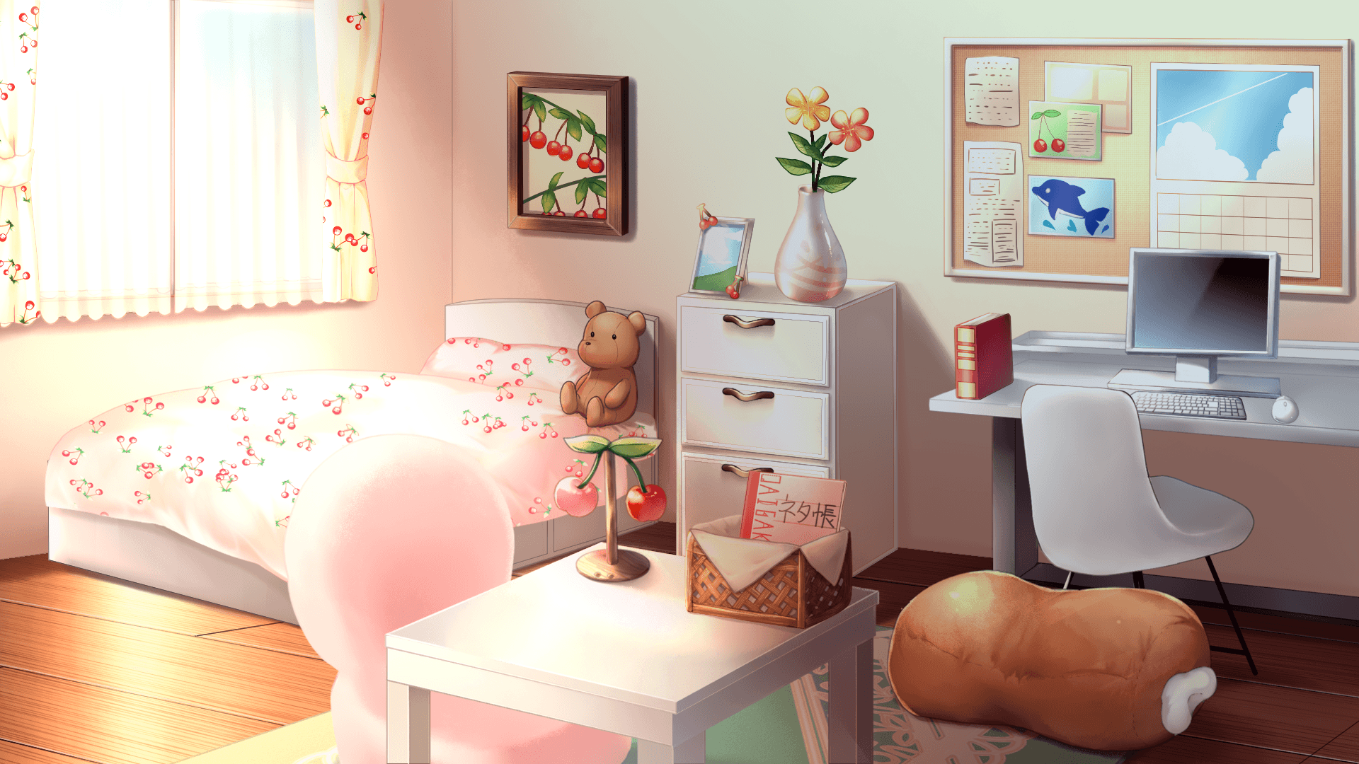 Anime Pink Bedroom Wallpapers