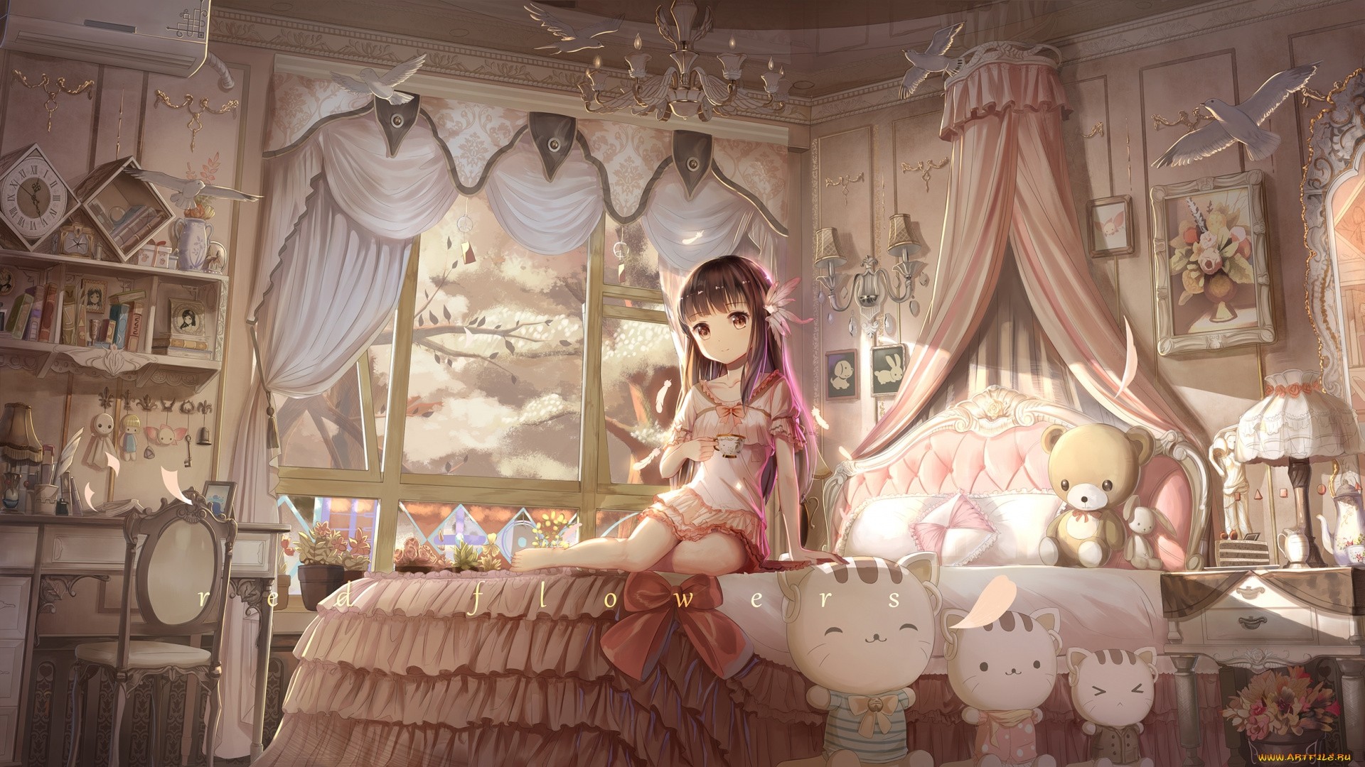 Anime Pink Bedroom Wallpapers