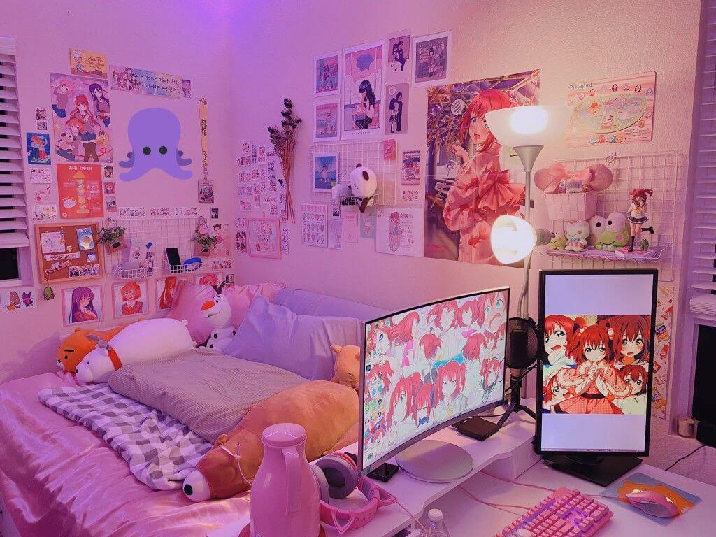 Anime Pink Bedroom Wallpapers