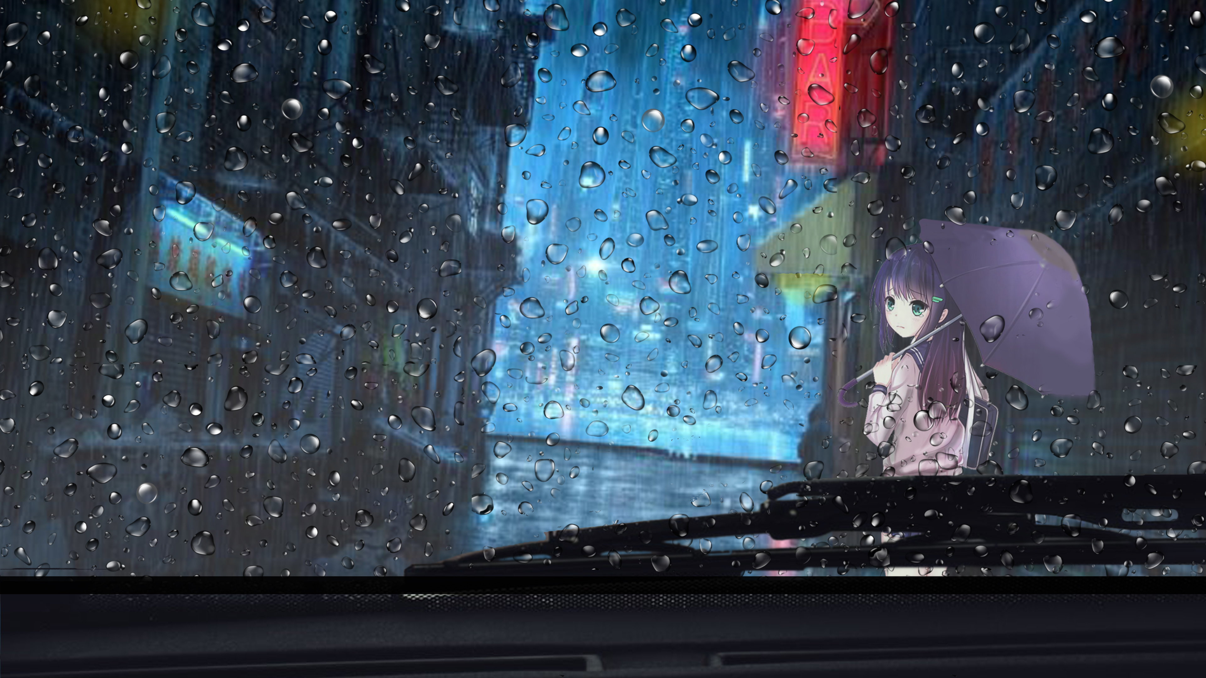 Anime Rain 4K Wallpapers