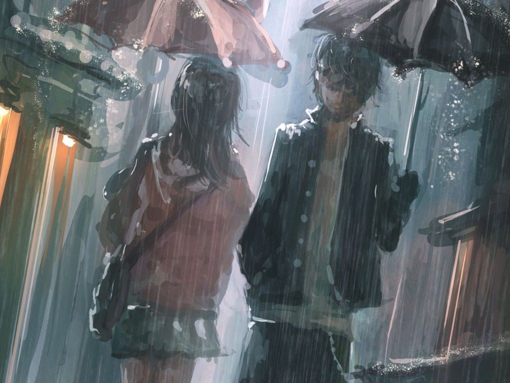 Anime Rain Scenery Wallpapers