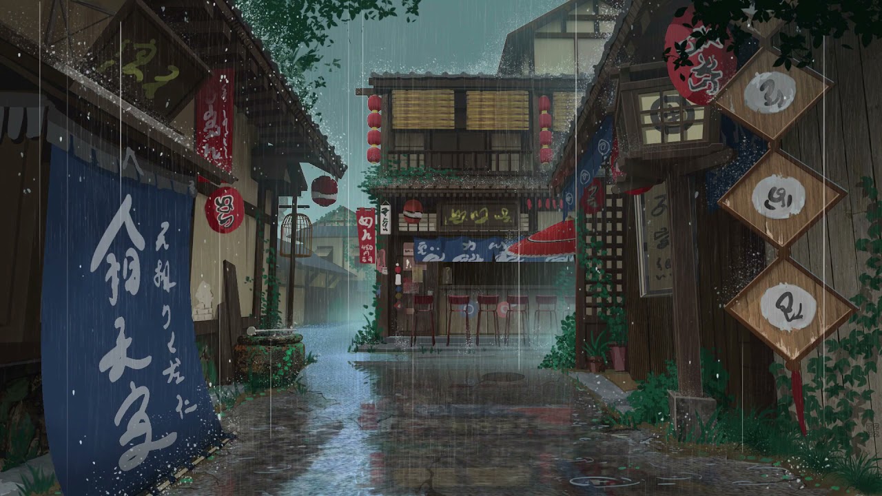 Anime Rain Scenery Wallpapers