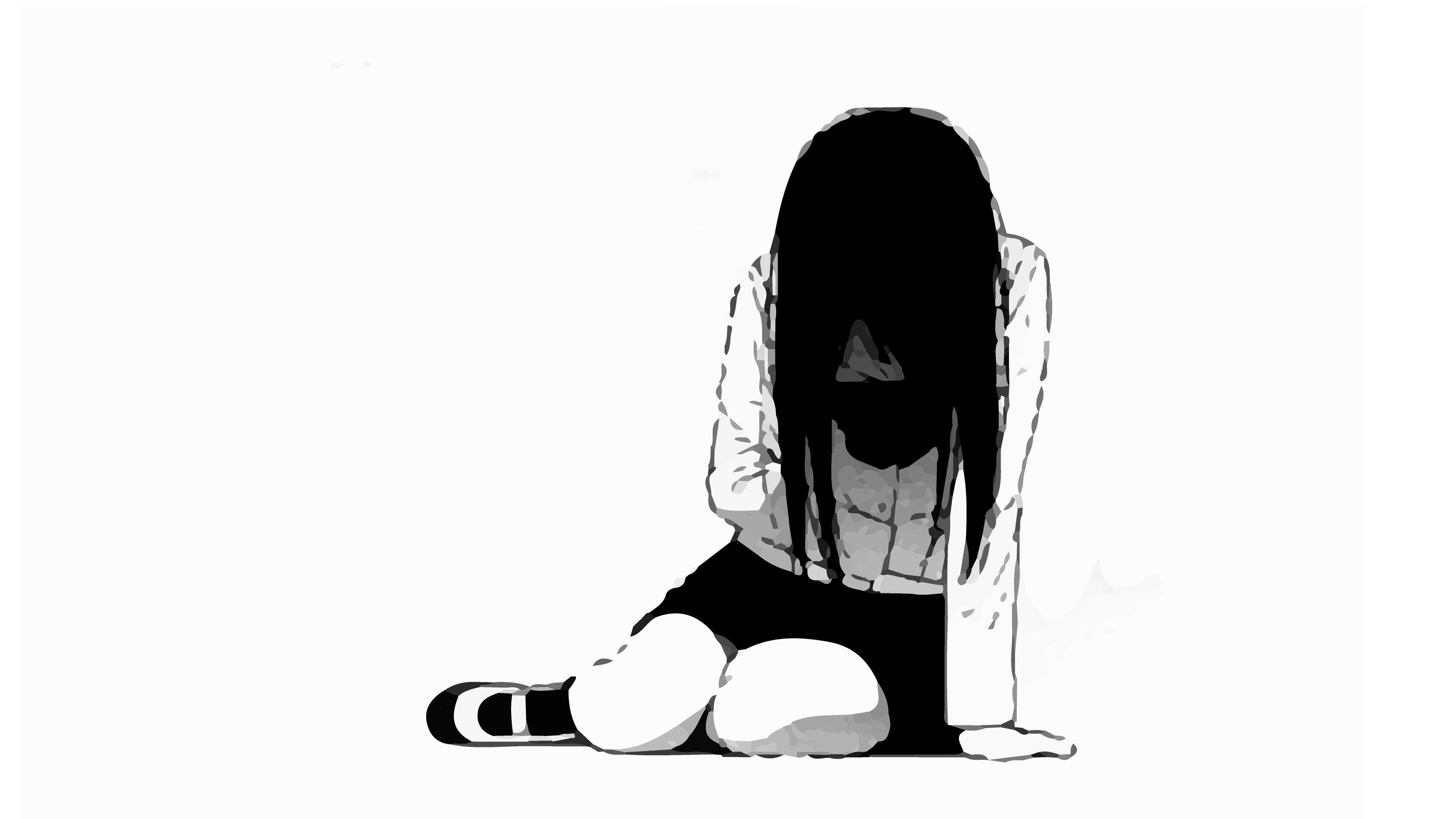 Anime Sad Black And White Wallpapers