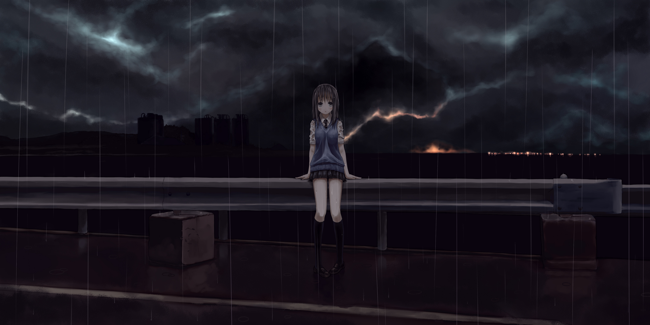 Anime Sad Rain Wallpapers