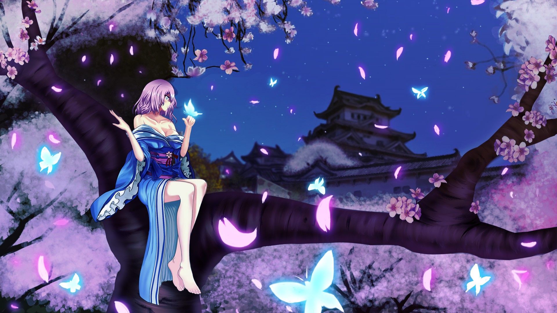 Anime Sakura Trees Hd Wallpapers