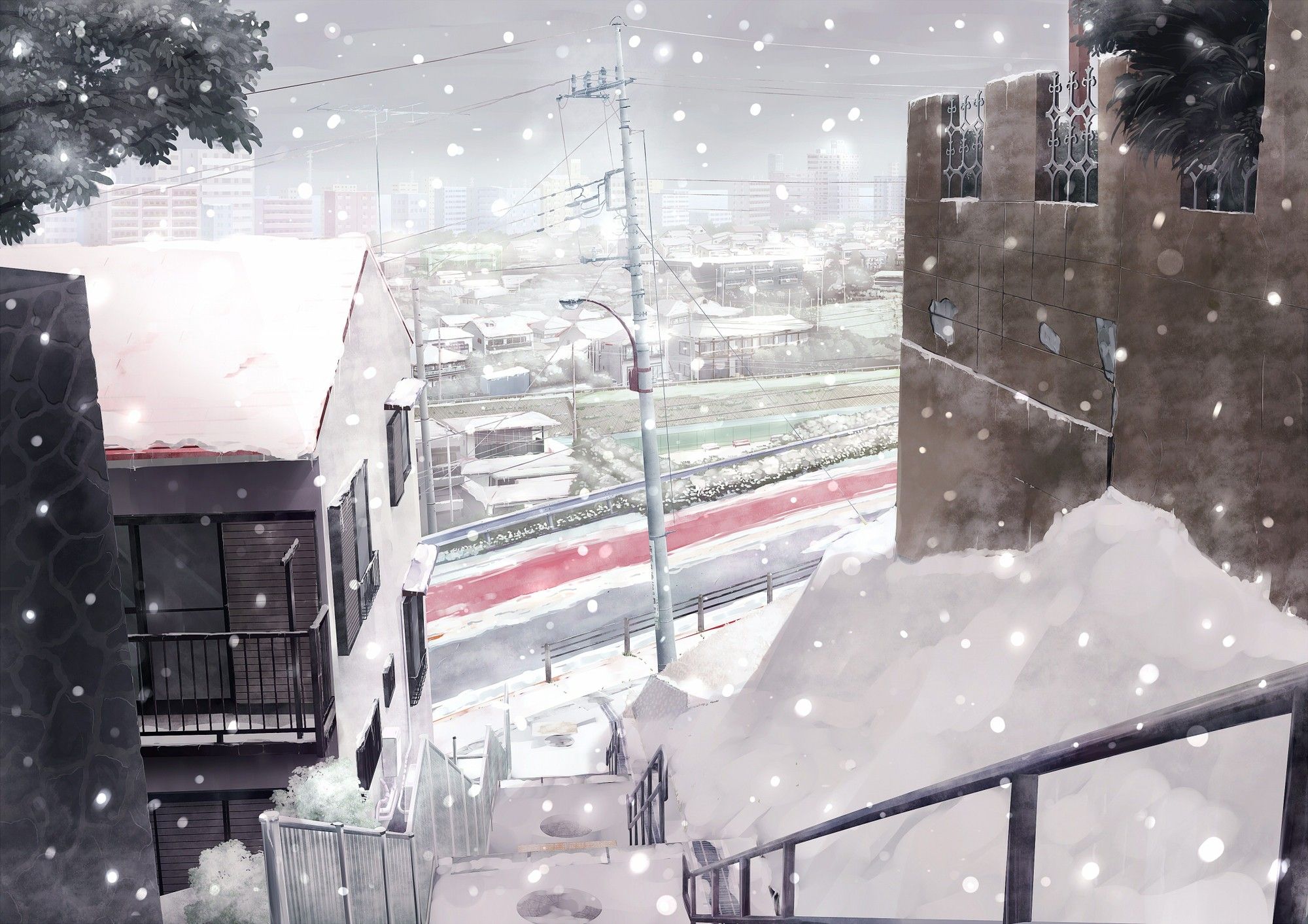 Anime Snow Landscape Wallpapers