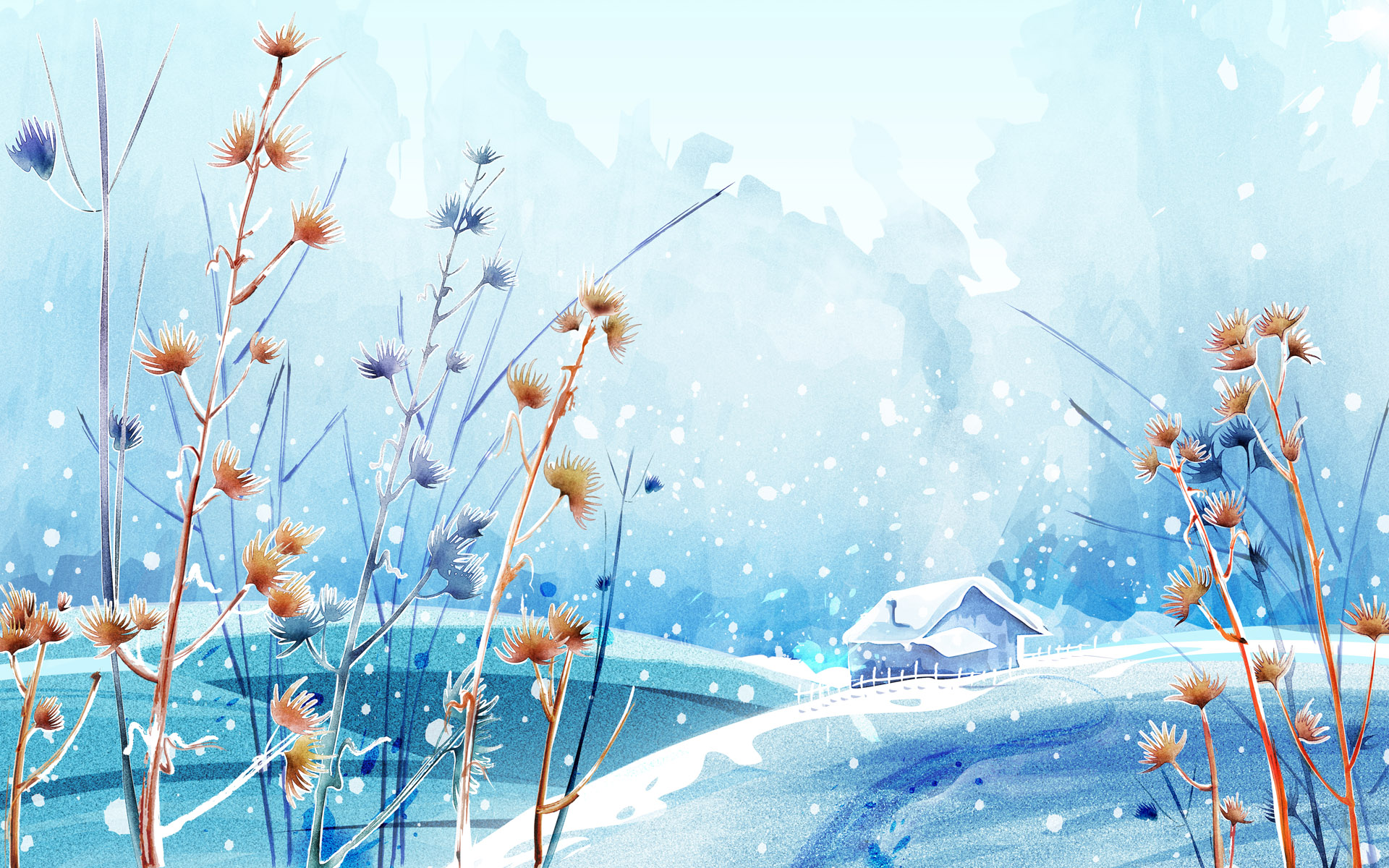 Anime Snow Scenery Wallpapers