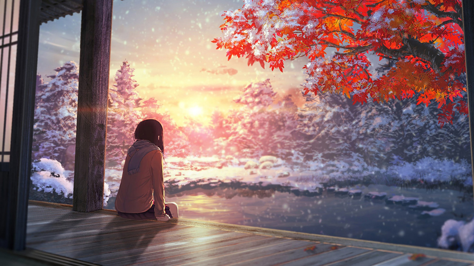 Anime Snow Scenery Wallpapers