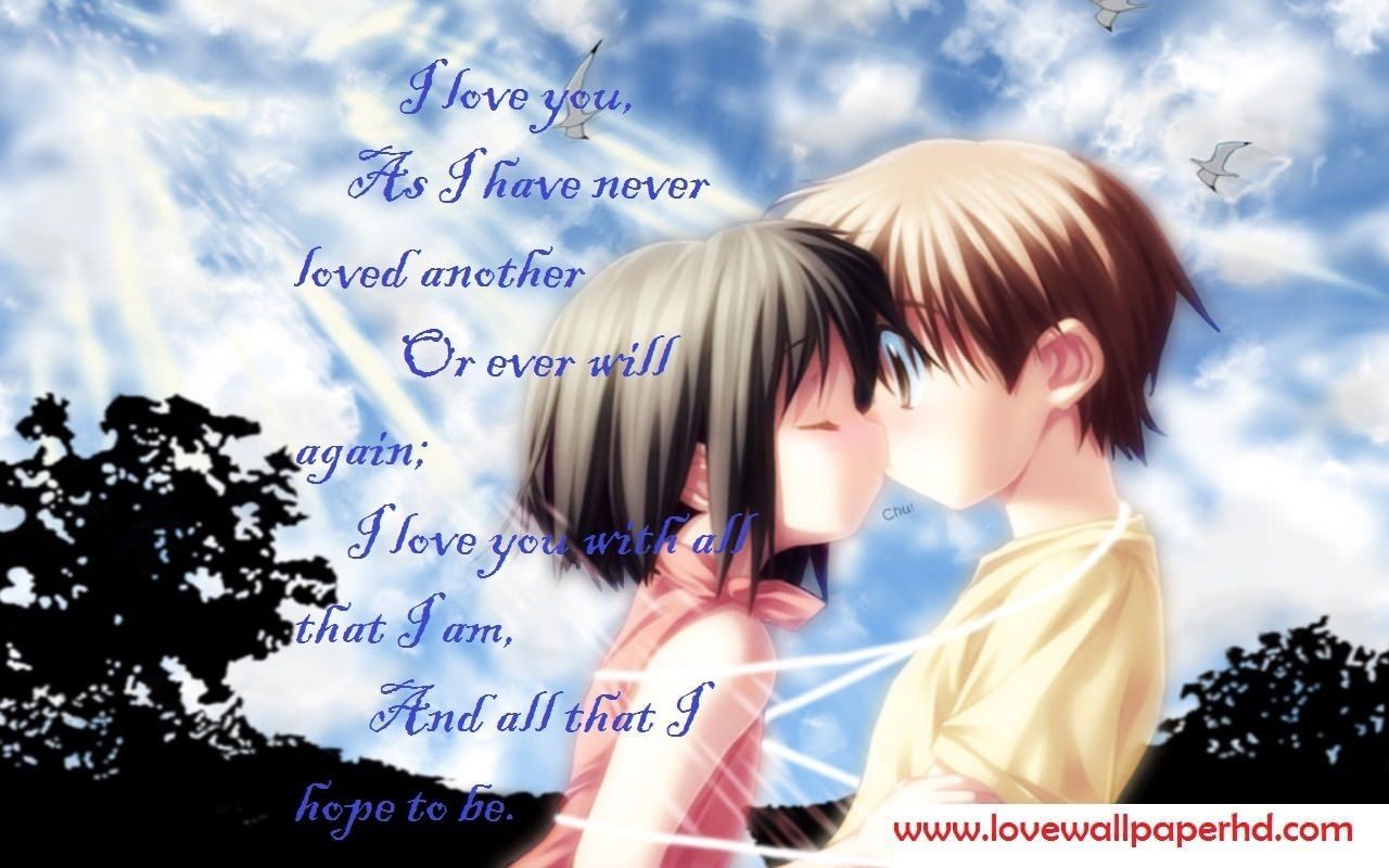 Anime Sweet Kissing Couple Wallpapers