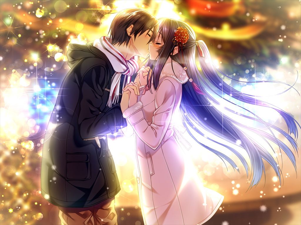 Anime Sweet Kissing Couple Wallpapers