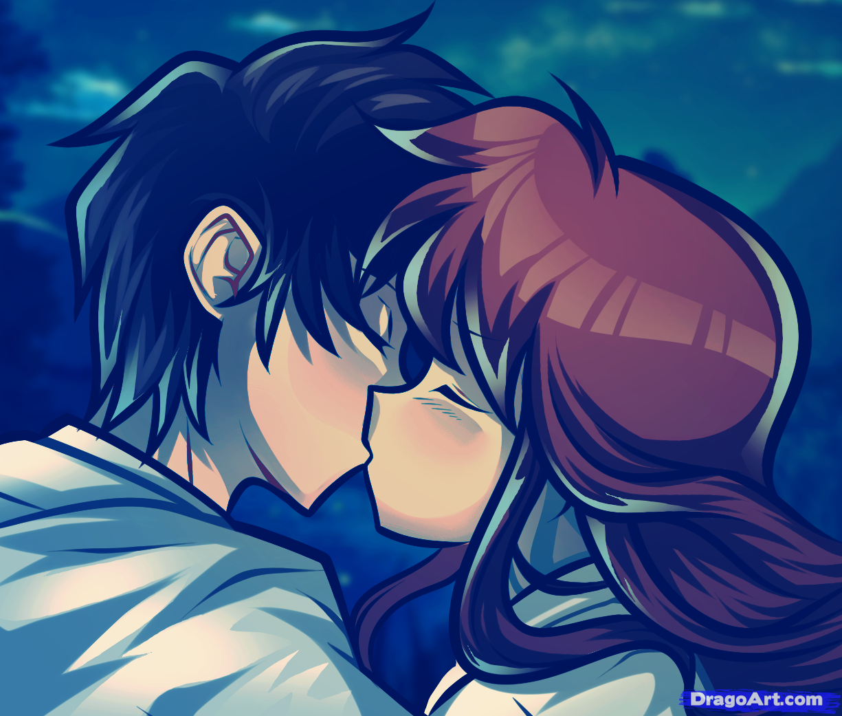 Anime Sweet Kissing Couple Wallpapers